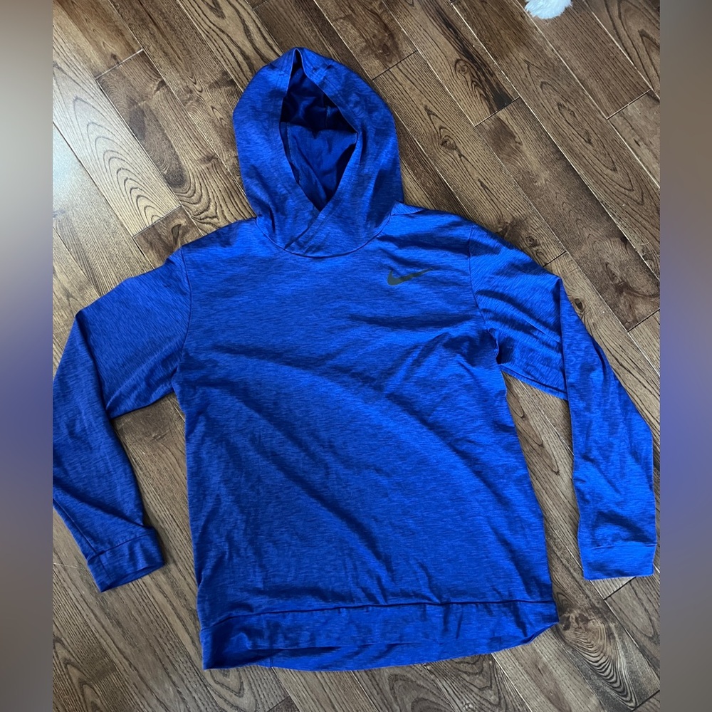 NIKE Dri Fit Blue Long Sleeve with Hood